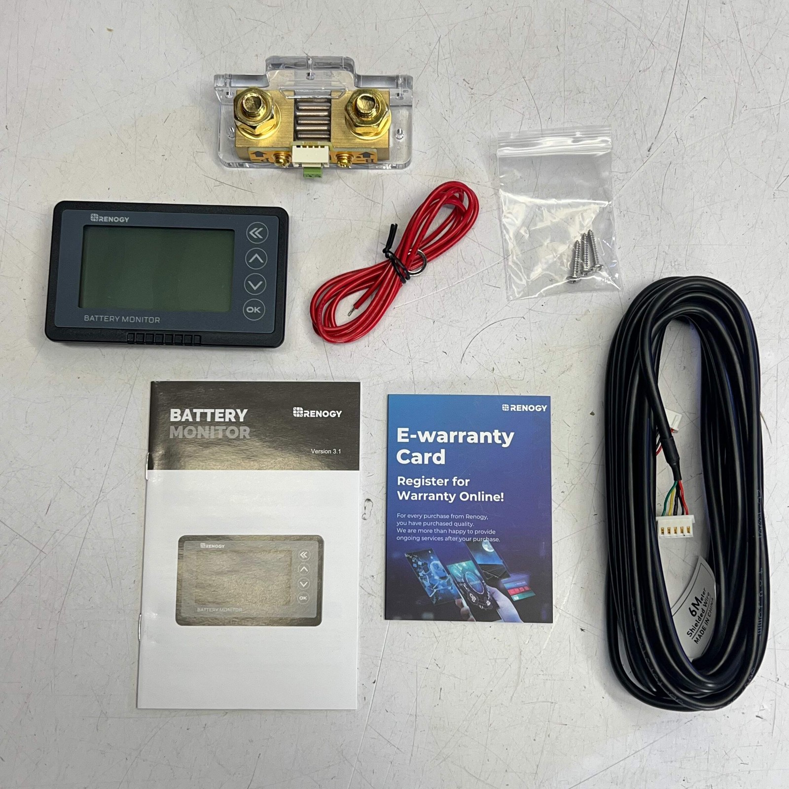 RENOGY Battery Monitor W/ Shunt 500A 120V Black RBM500-G3-US