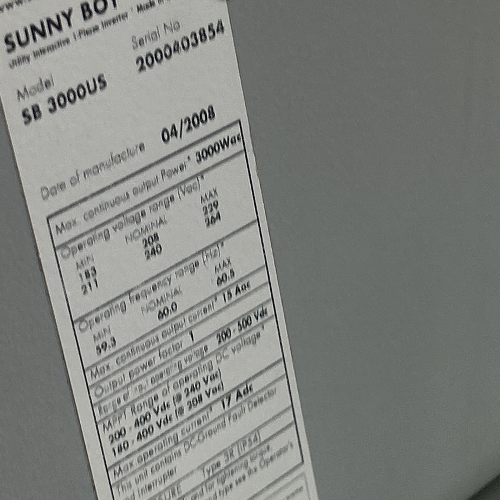 Windy Boy Power Inverter Sb3000us. Sma Sunny Boy W/ Auto Wind Generator Charger