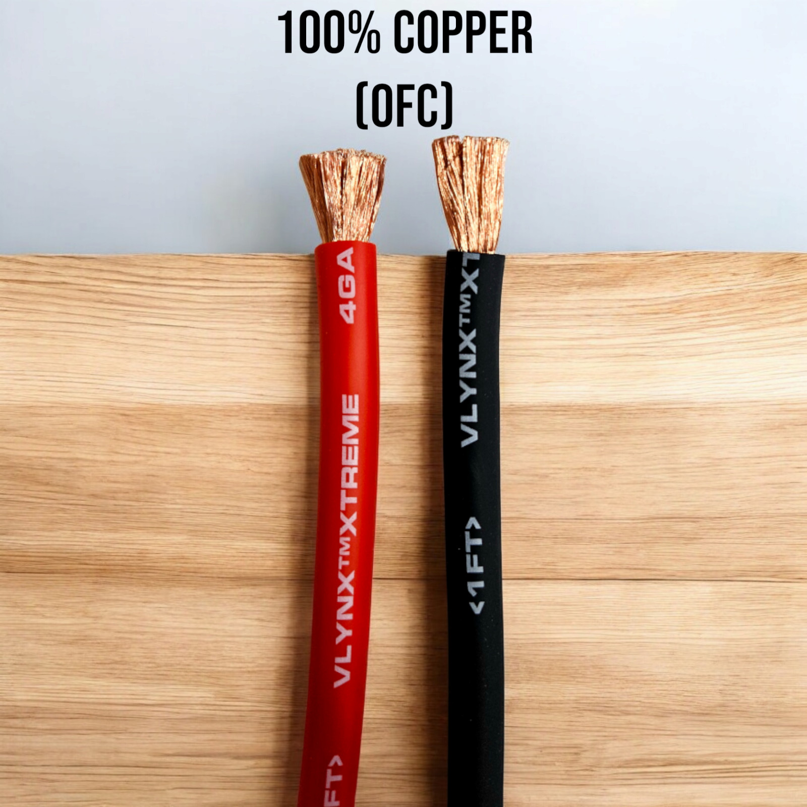Pair of 4 AWG Gauge Red and Black 100% Copper Battery Inverter Cables Solar RV
