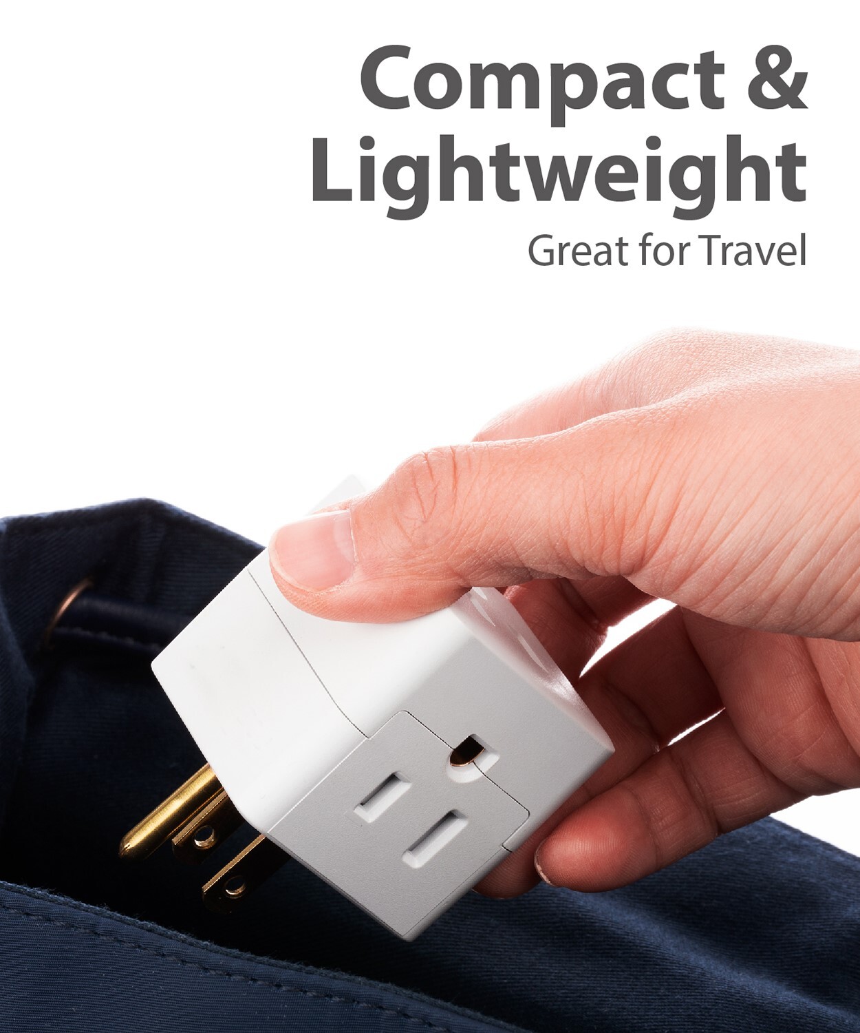 [3 PACK] 3 Outlet Extender Indoor Grounded AC Power Wall Tap Travel Adapter Plug