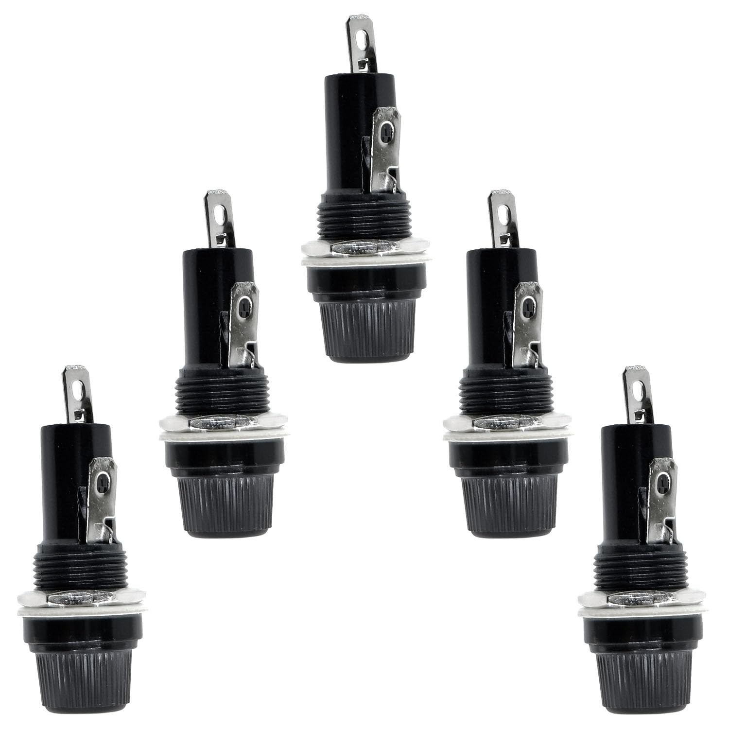 Yoiilnz 5 Pcs Panel Mounted 6x30mm Screw Cap Fuse Holder Socket 10A R13