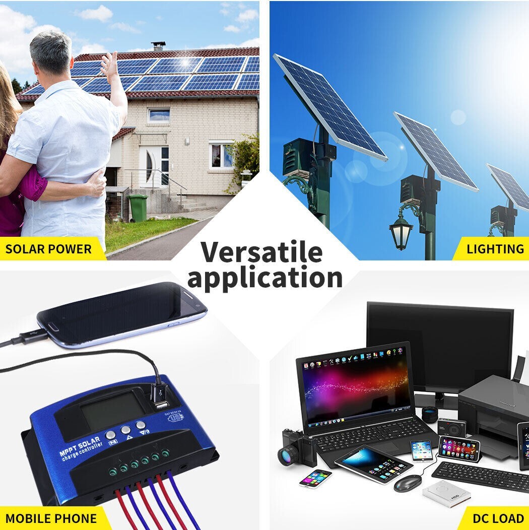 100A MPPT Solar Charge Controller for 12V 24V with Dual USB Output Option