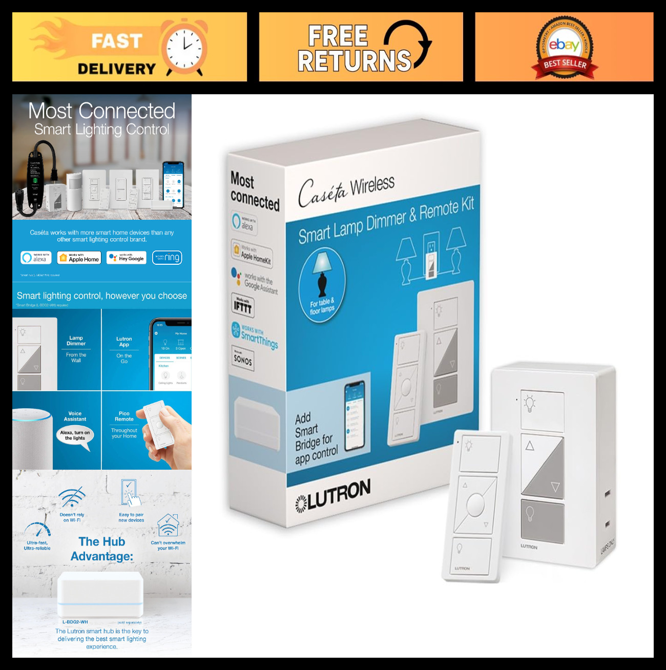 Smart Lamp Dimmer Kit with Wireless Remote – Plug-in Floor/Table Lamp Control
