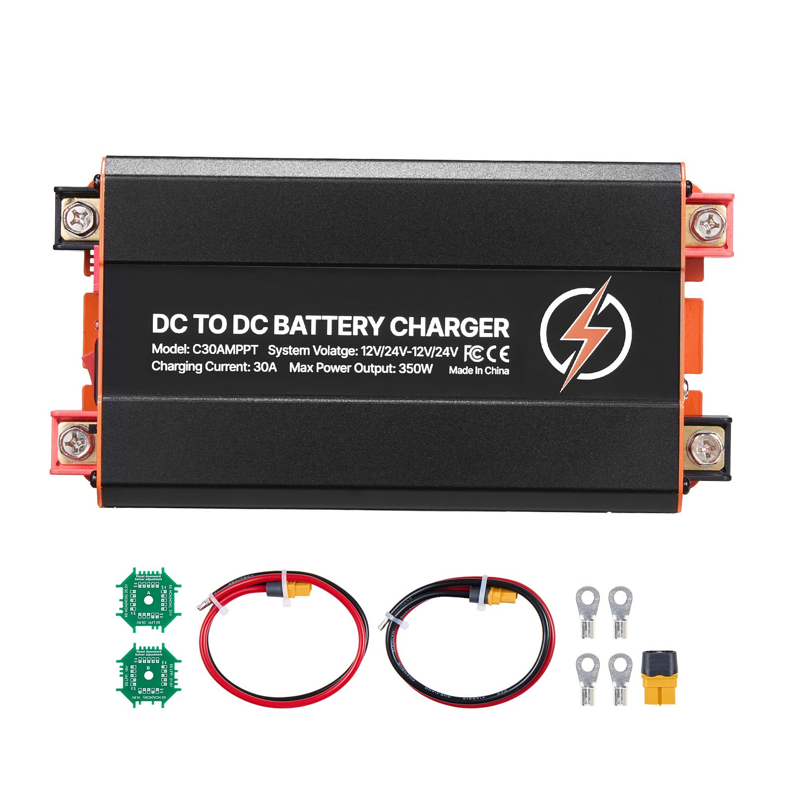 Uimoso 12V 30A DC to DC Battery Charger 350W On-Board Battery Charger with MPPT