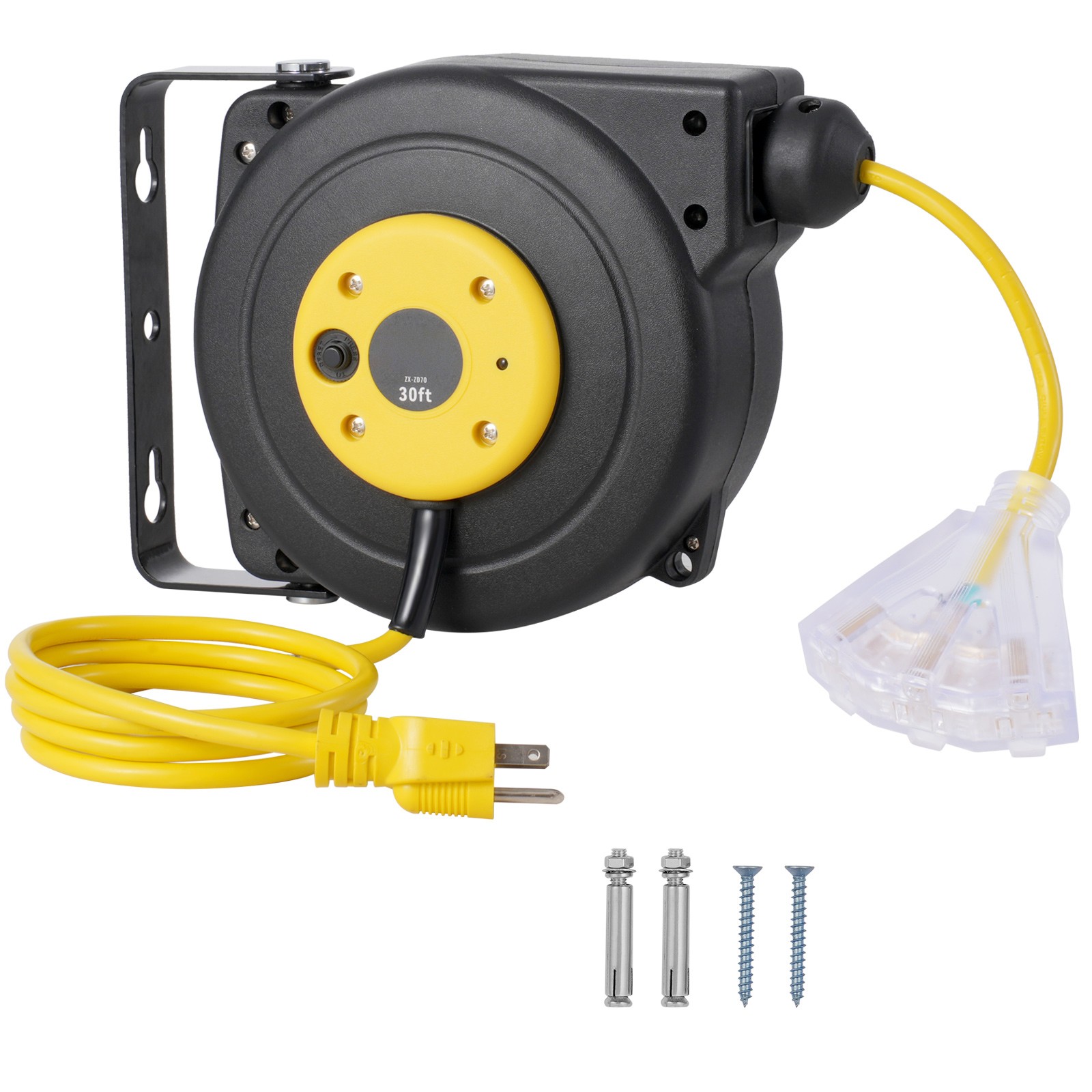 Uimoso Retractable Power Cord Reel with 30FT 16AWG/3C SJTOW Cable
