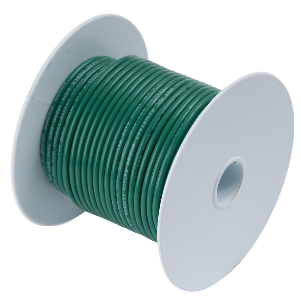 Ancor Marine Grade Tinned Copper Primary Wire 104310 14AWG Green 100ft