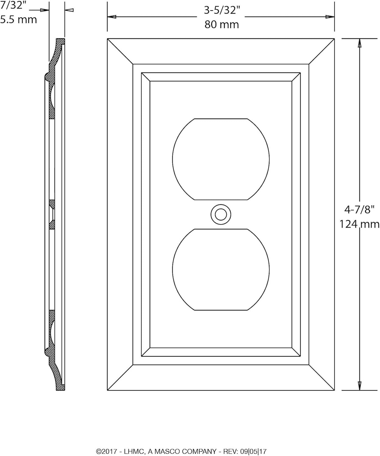 Architectural (1-Pack) Outlet Covers Matte Black 1-Gang Wall Plate Single Dup…