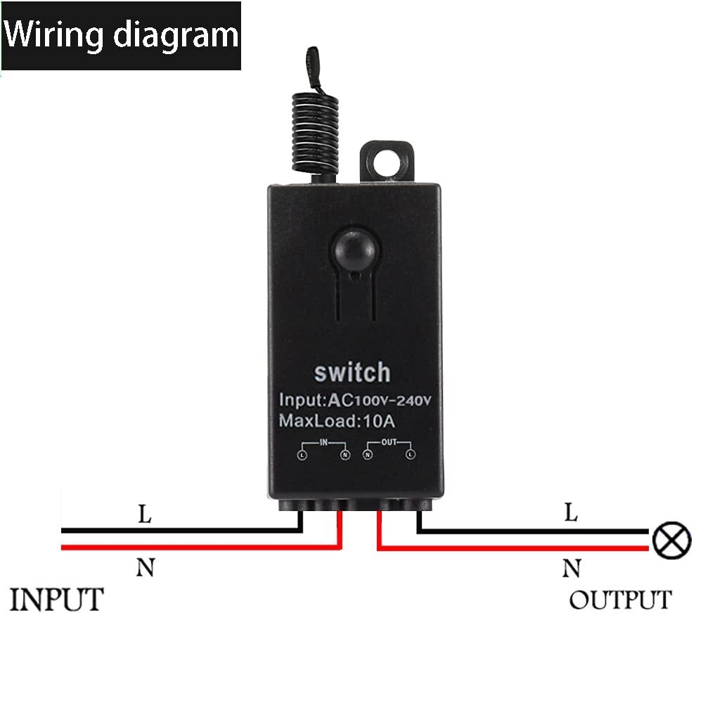 4 Way Mini Remote Control Switch,AC 110V/120V/220V/240V/10A Relay ON/Off Swit…
