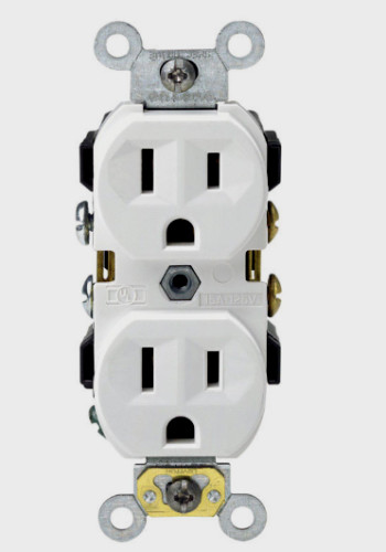 LEVITON White Thermoplastic Indoor Grounded OUTLET 15 Amp 125V CBR15-00W