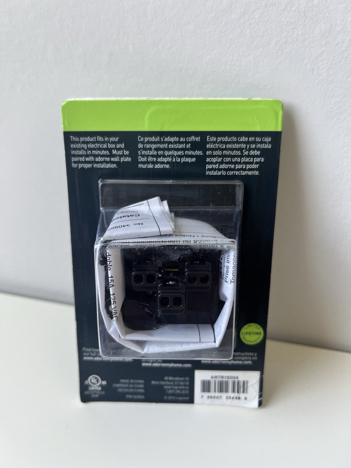 Adorne ARTR152G4 Dual Tamper-Resistant Outlet 15A , Graphite LeGrande
