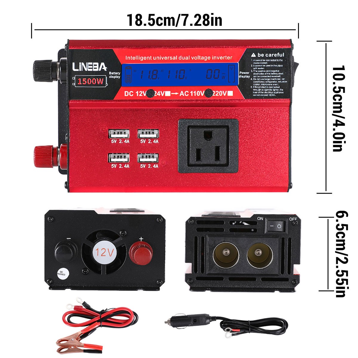 1500W 2500W 5000W Power Inverter 12V To 110V 120V Converter For Boat Car Camping