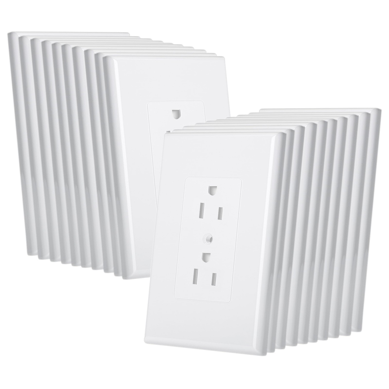 Bates 1-Gang Duplex Wall Plate Outlet Cover White 3.18″ x 4.98″ 20-Pack New Lot