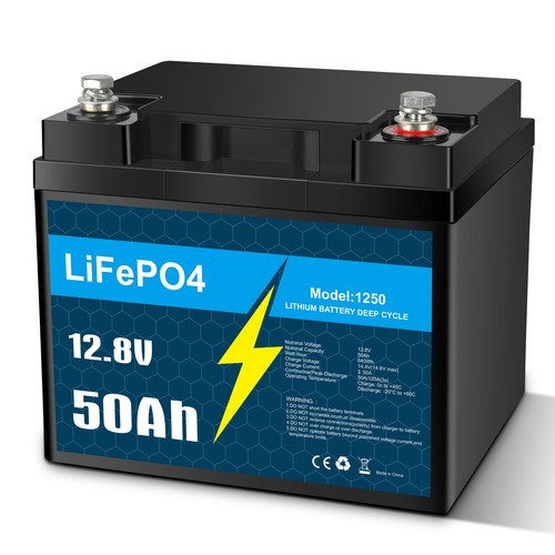 12V 50Ah LiFePO4 Battery & Charger Kit – Smart BMS, 640Wh for RV Marine Solar