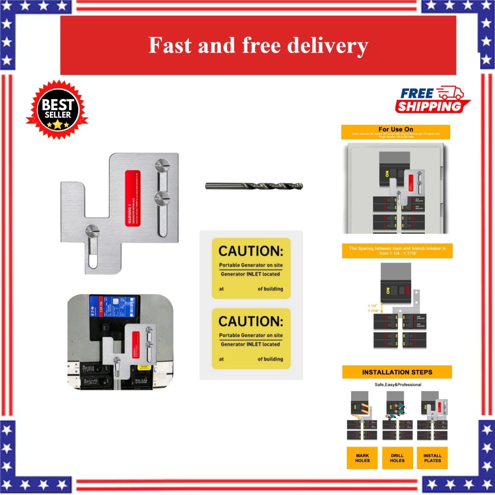 Generator Interlock Kit for Eaton Cutler Hammer BR Series 150/200 AMP