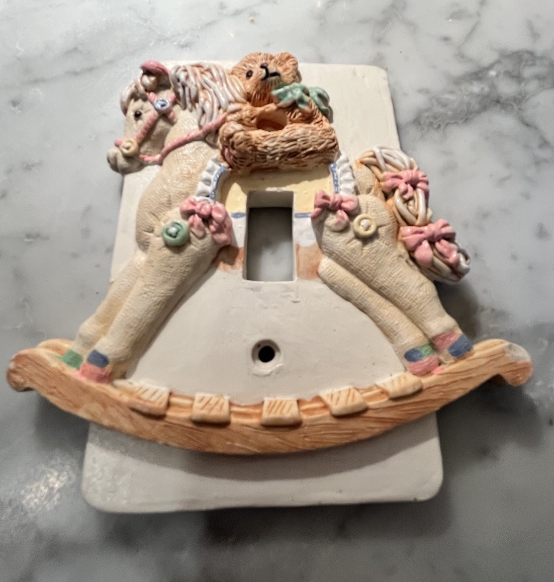 Vintage Teddybear rocking horse Decorative Light Switch Plate Cover retro