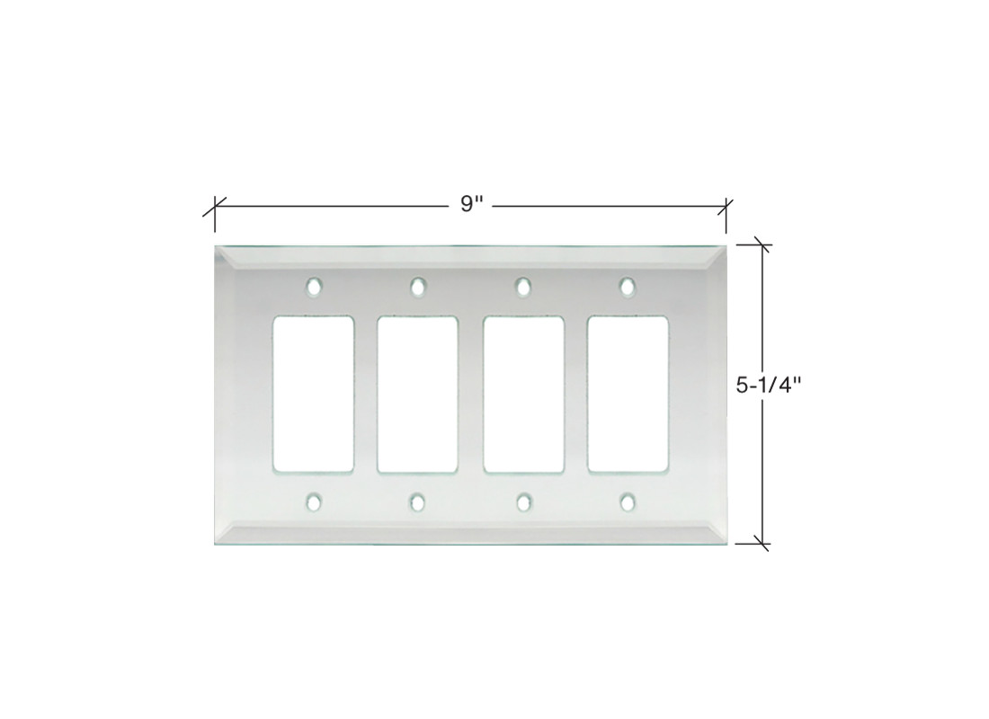 FHC MP17C 5-1/4″ x 9″ – Quadruple Decora Clear Glass Mirror Plate
