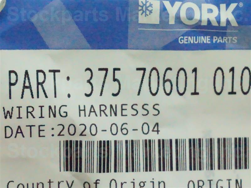 York 375 70601 010 37570601010 Wiring Harness NEW NNB 30 Days Warranty