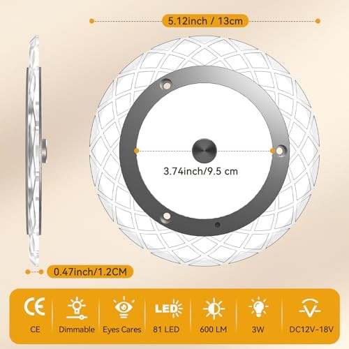 Upgrade 600LM RV Lights Interior, RV Ceiling Dome, 3 Color Multicolor-3Pack