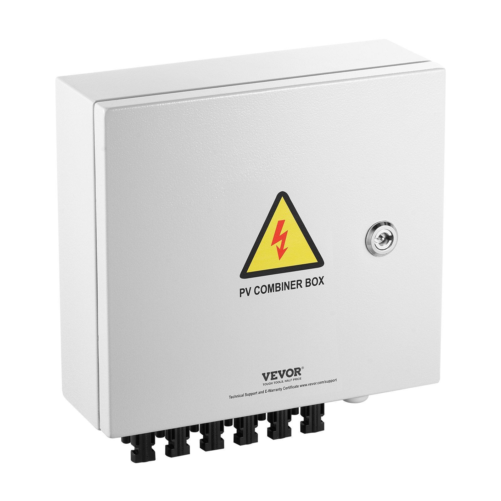 6-string 10A solar PV combiner box IP65 rated steel case with surge protection