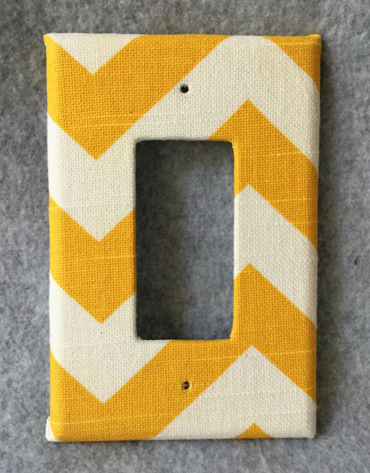 Yellow Chevron Fabric Light Switch Plate Cover Rocker Toggle * 1 OR 2 Gang New