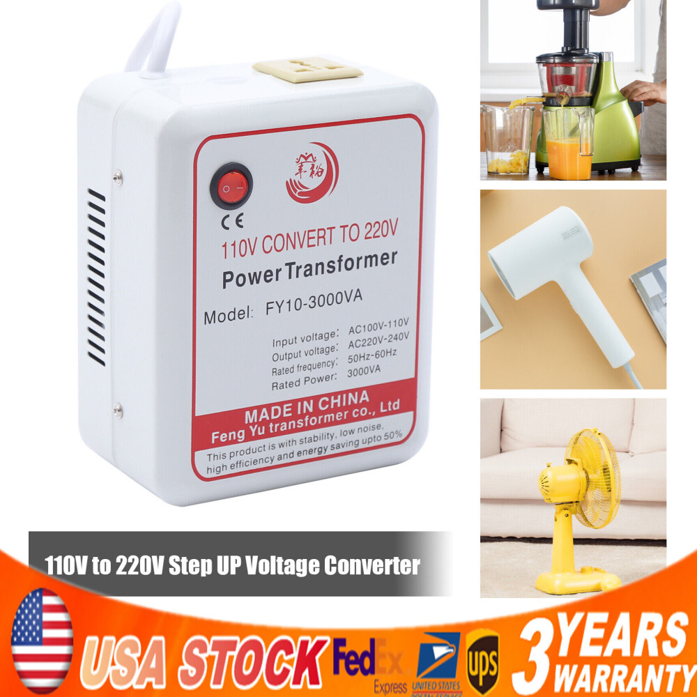 Step-Up 110V To 220V Transformer Converter 3000W Fit 220V Electric Appliances