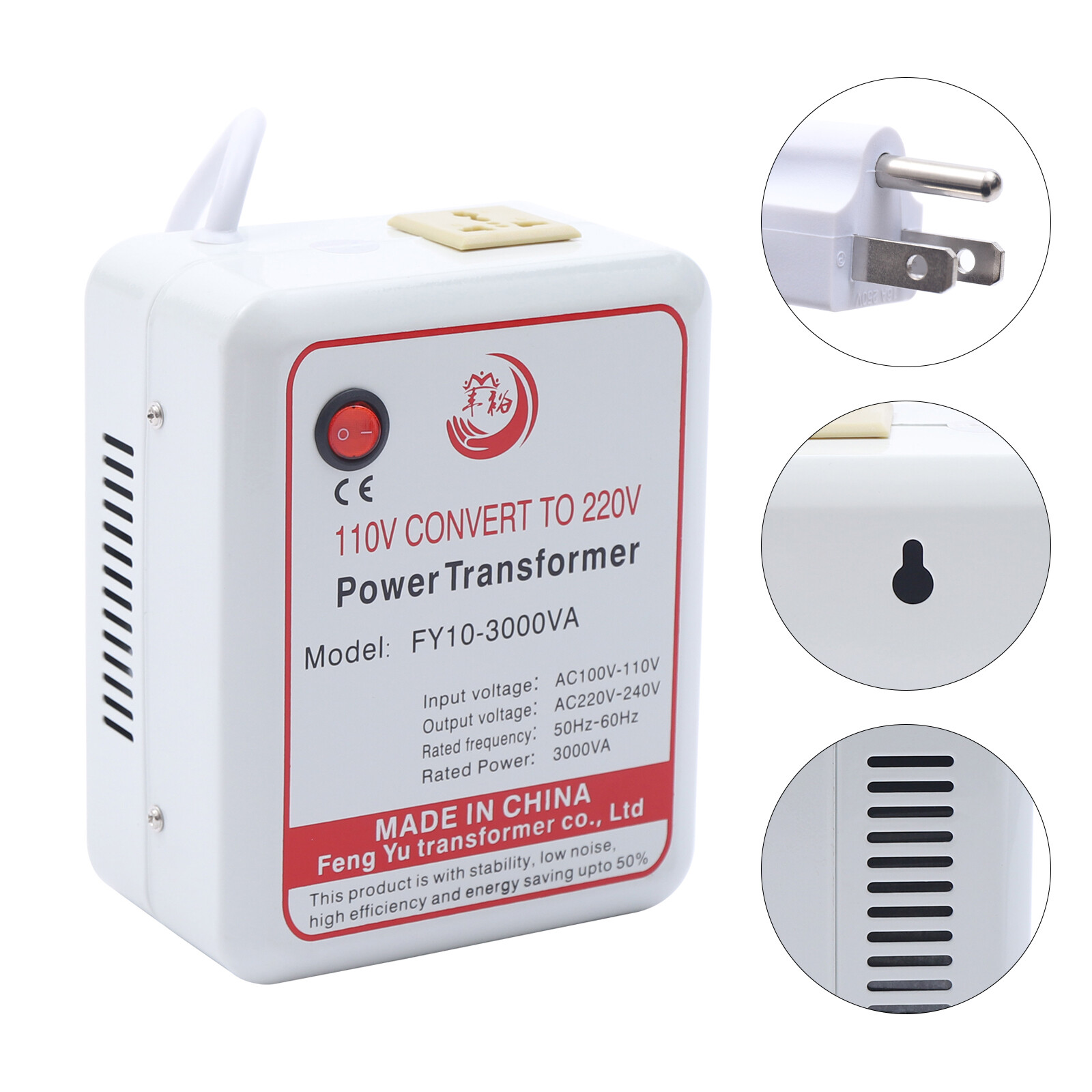 Step-Up 110V To 220V Transformer Converter 3000W Fit 220V Electric Appliances