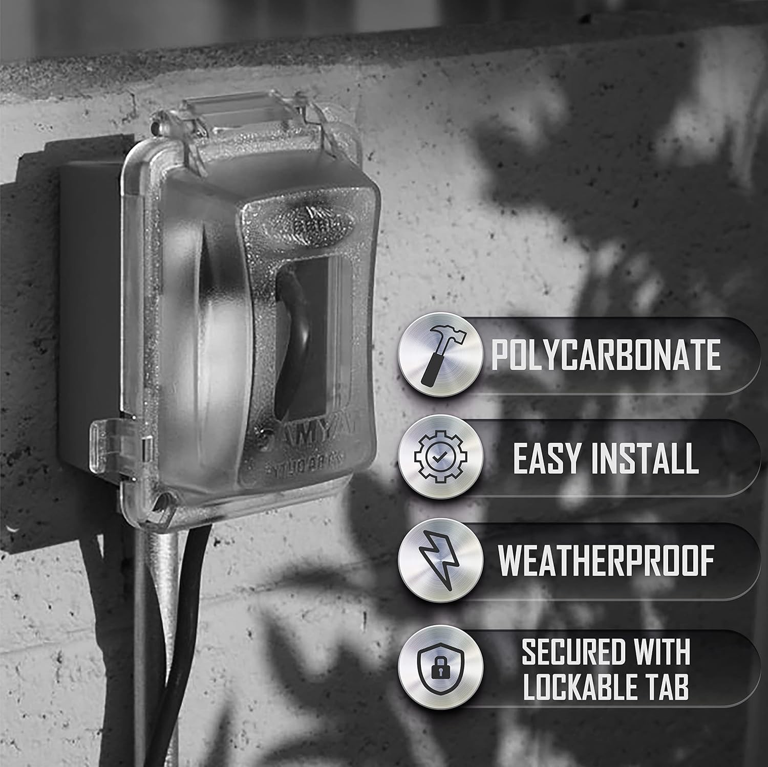 High-Impact Polycarbonate Extra Duty Weatherproof Cover for Outdoor Use 2.75″