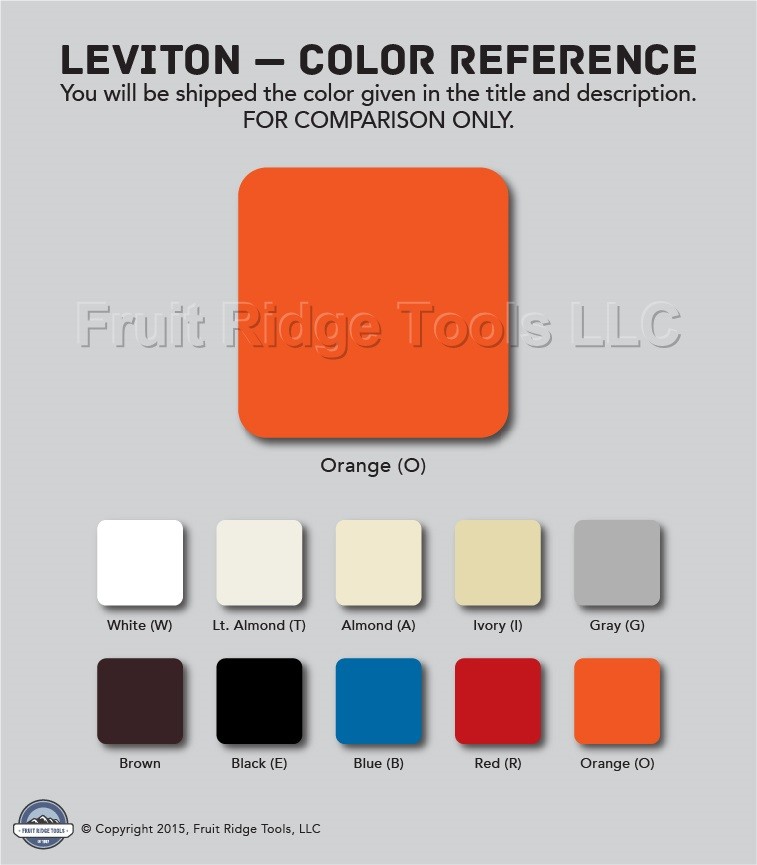 Leviton 5248-OR NO STRAP Orange 15A Residential Duplex Receptacle Outlet 5-15R