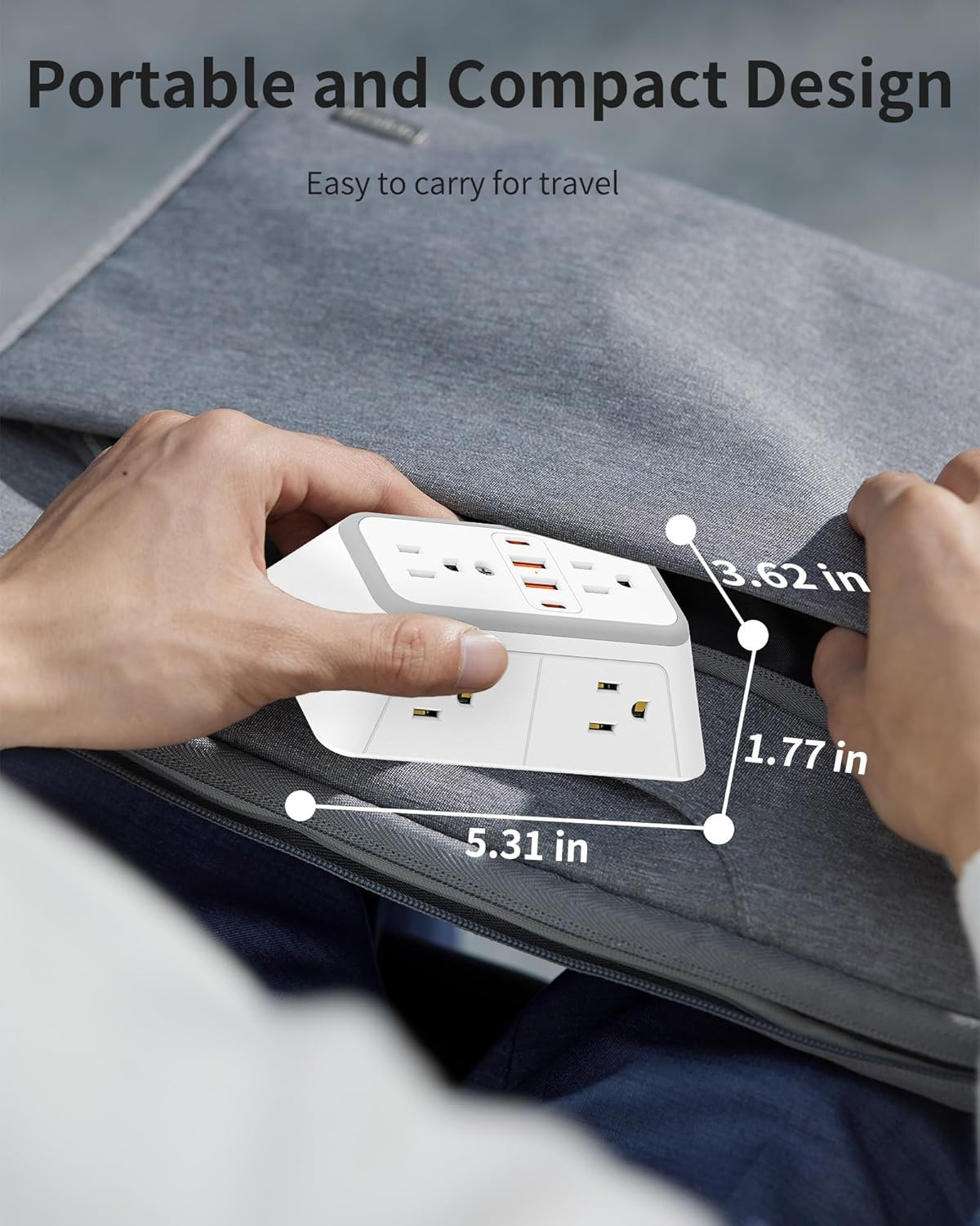 Outlet Extender, Multi Plug Wall Outlet with 6 AC Outlets and 4 USB Ports(2 USB