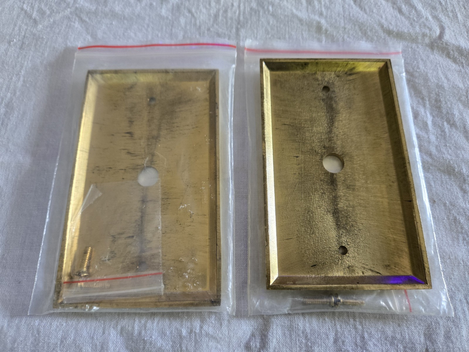 Lewis Cable Lacquered Brass Coaxial Cable Cover Switch Plate Set of 2 w/Screws