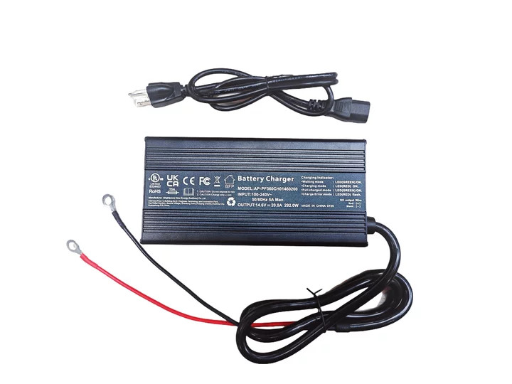 12.8V 100Ah LiFePO4 Lithium Battery with Charger 14.6V 20A for RV Off-Grid BMS