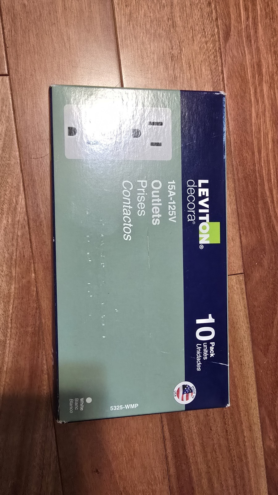 Leviton Decora 15 Amp 125 V Duplex Outlet/Receptacle, White (10-Pack) 5325-WMP