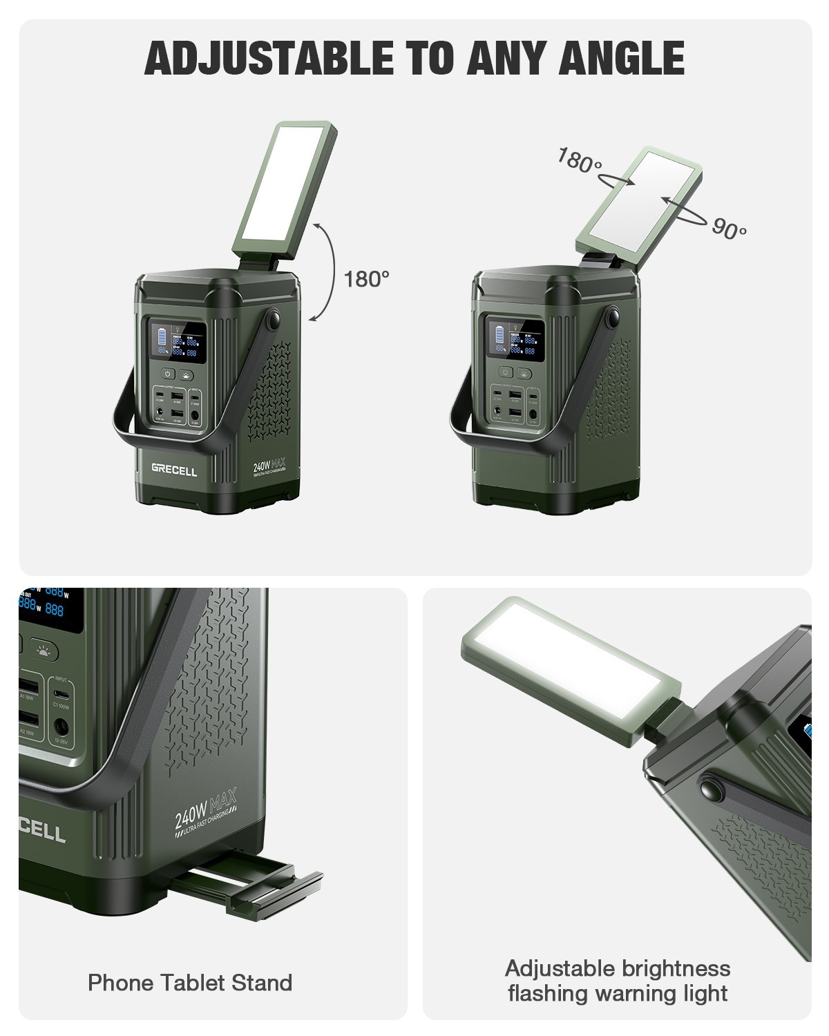 240W Portable Power Station 154Wh/48000mAh, 100W USB-C Battery Power Bank