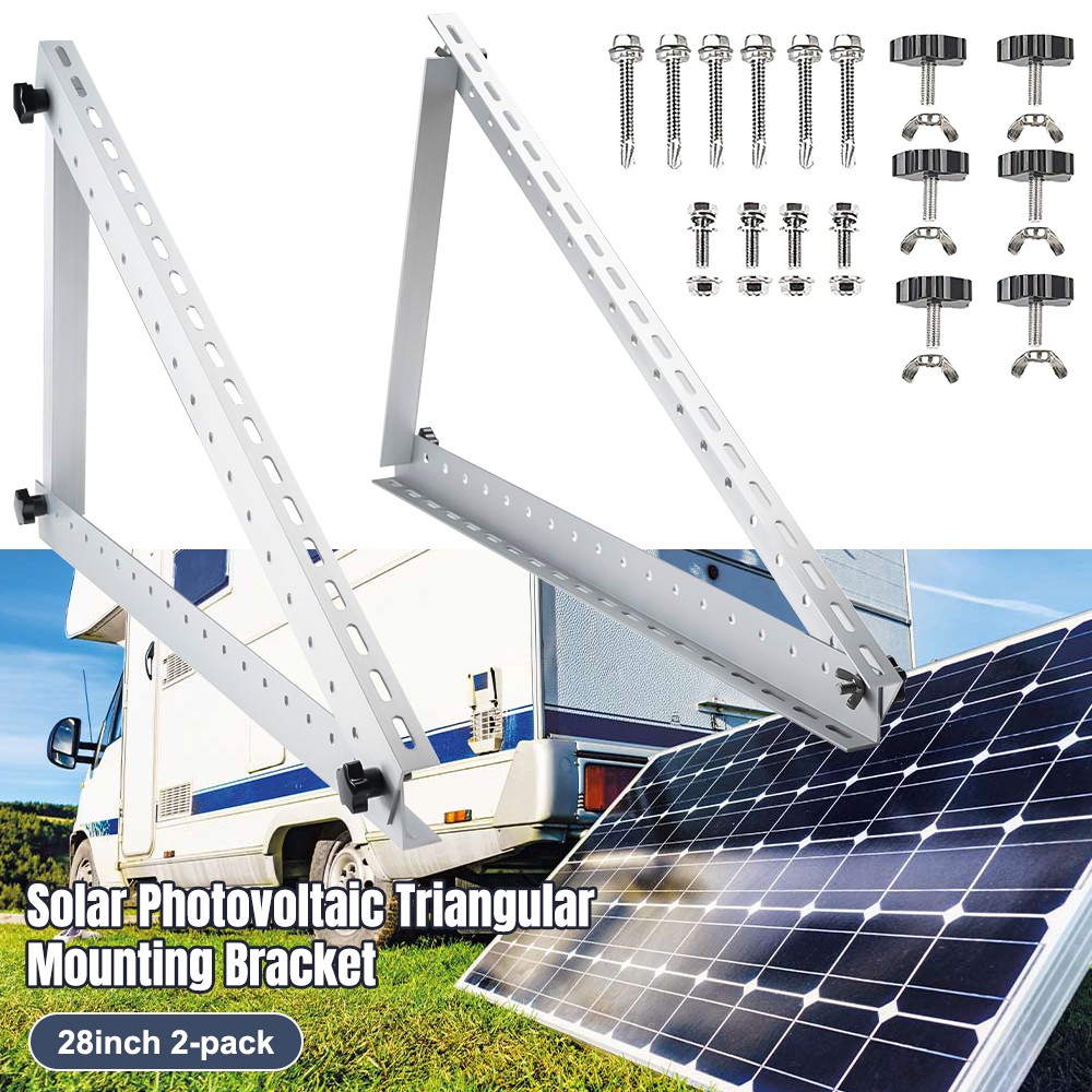 Solar Panel Ground Mount Bracket Roof Surface Adjustable Mounting Kit RV Boat