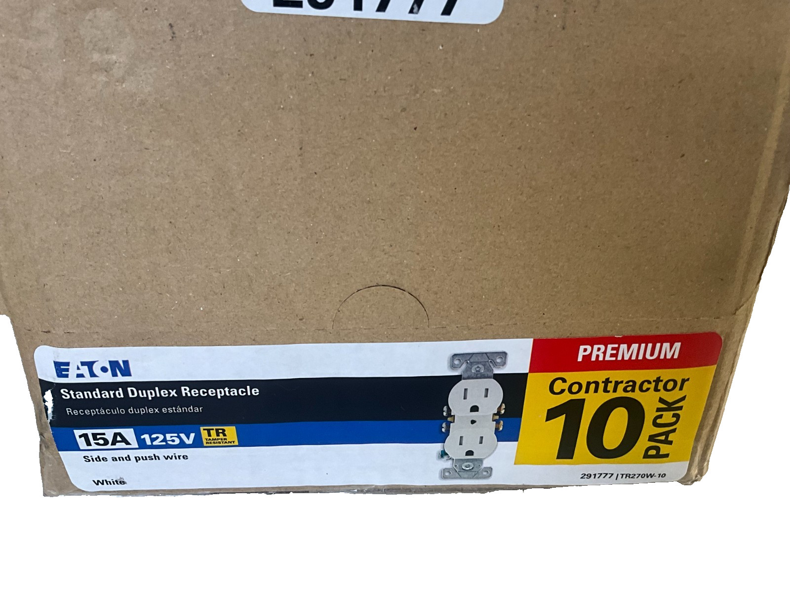 Eaton 10 Pk 15 Amp Standard Duplex Receptacle Premium Contractor TR270W-10 White