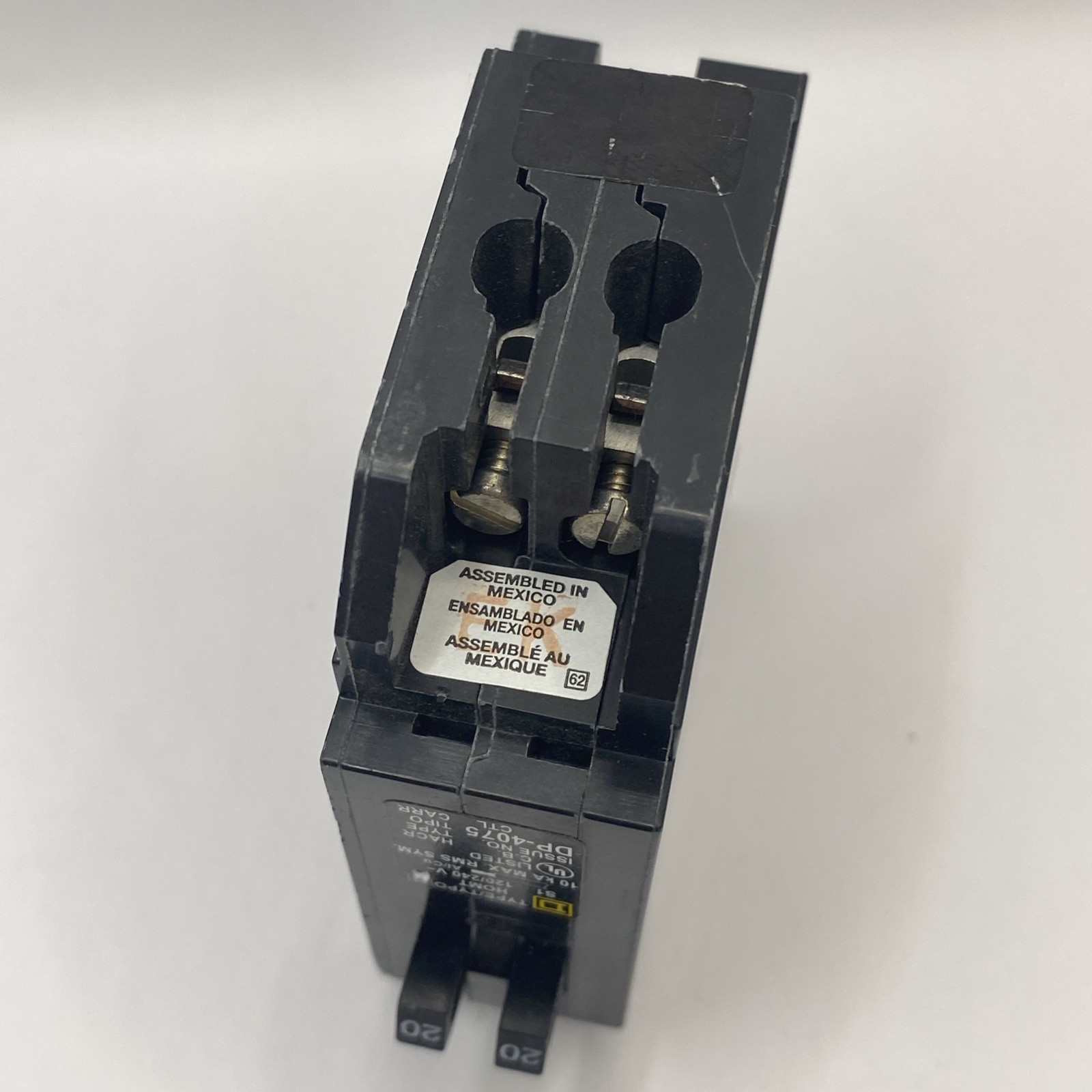 Square D HOMT2020 Two 1P 20 Amp Tandem Circuit Breaker
