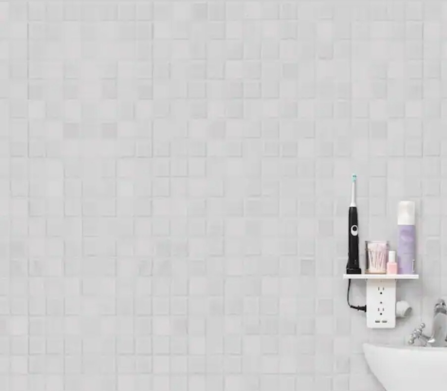 Sharper Image Socket Shelf Cordless Wall 6-Outlet Extender – White