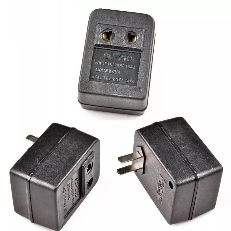 Universal Voltage Converter Adaptor 50W Step Up 110V-220V Transformer US Plug