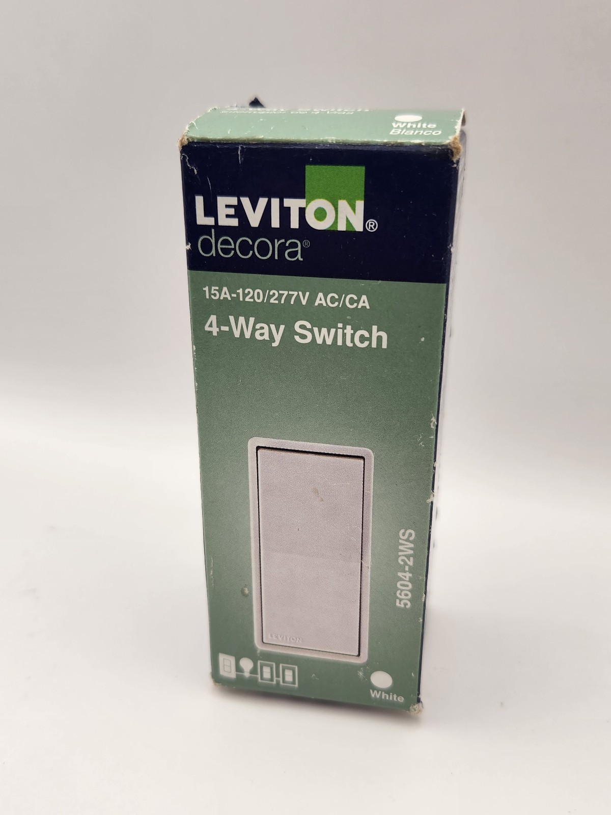 Leviton Decora 5604-2WS 4-Way Switch 15A 120/277V White S12-5604-2WS NEW