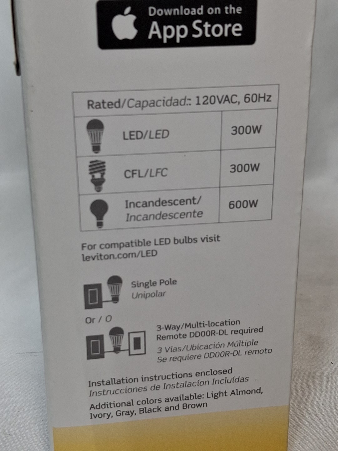 Leviton DIMMER with HomeKit Technology -White-Works Apple Homekit R02-DH6HD-2RW
