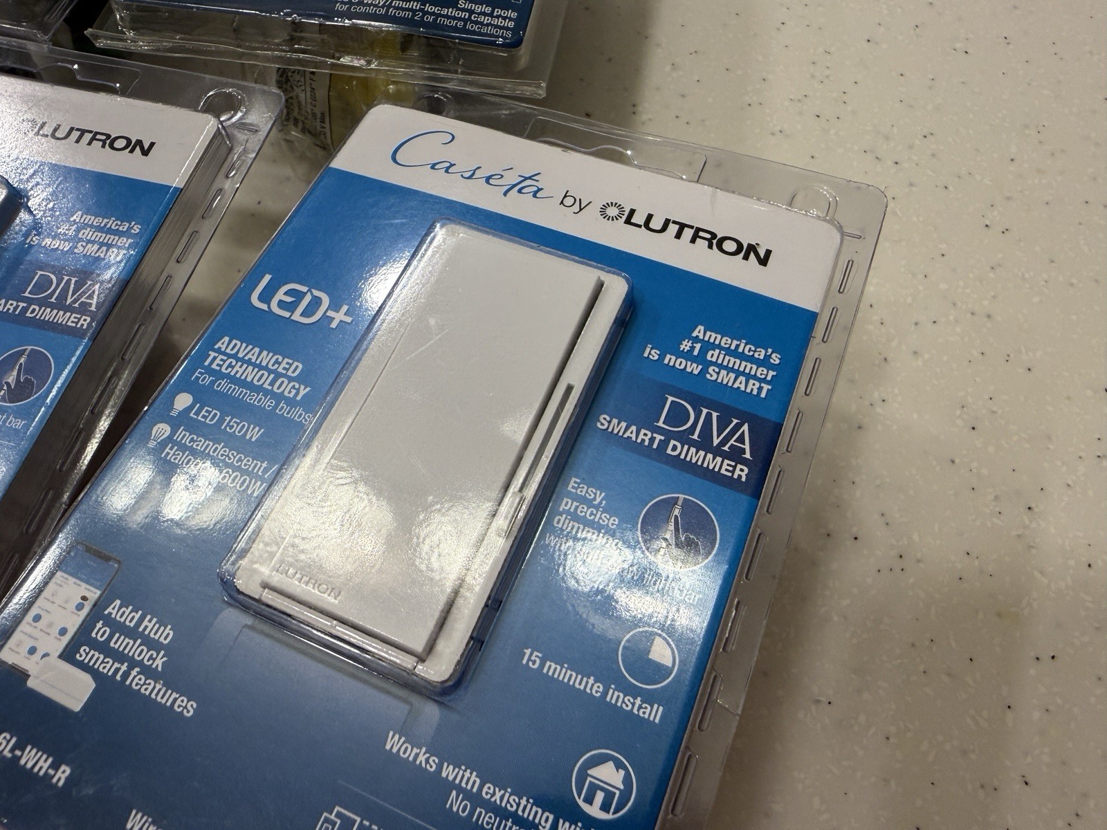 LOT OF 5 LUTRON DIVA SMART SWITCH HOME DVRF-6L-WH-R WHITE BRAND NEW LOOK