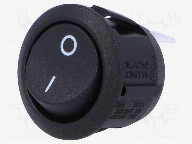 R13-112F-02-BB-2D ROCKER; SPST; Pos: 2; OFF-(ON); 10A/250VAC; black; none; 50mΩ