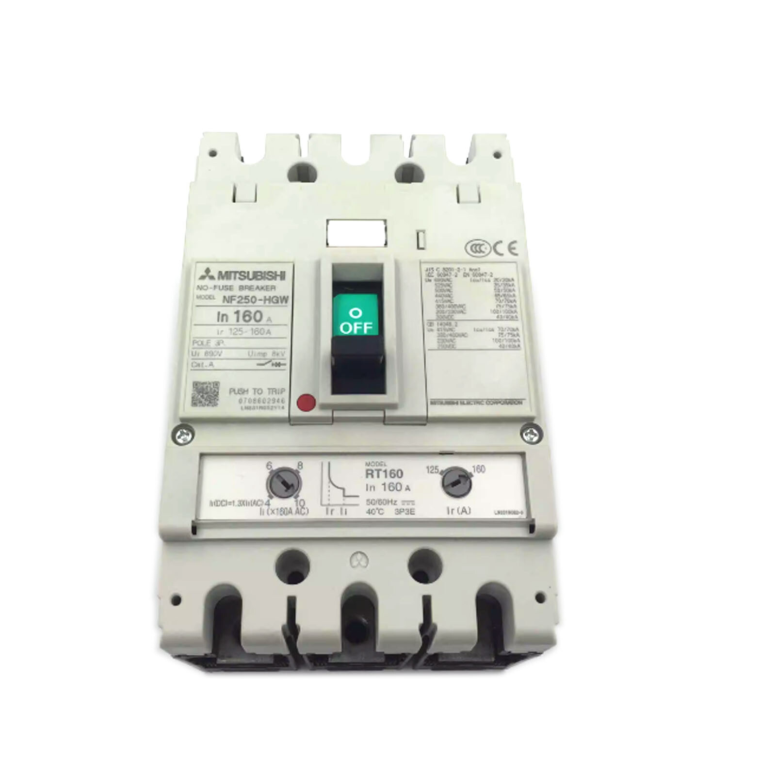 1pcs New Mitsubishi Plastic Case Circuit Breaker NF250-HGW 3P 160A