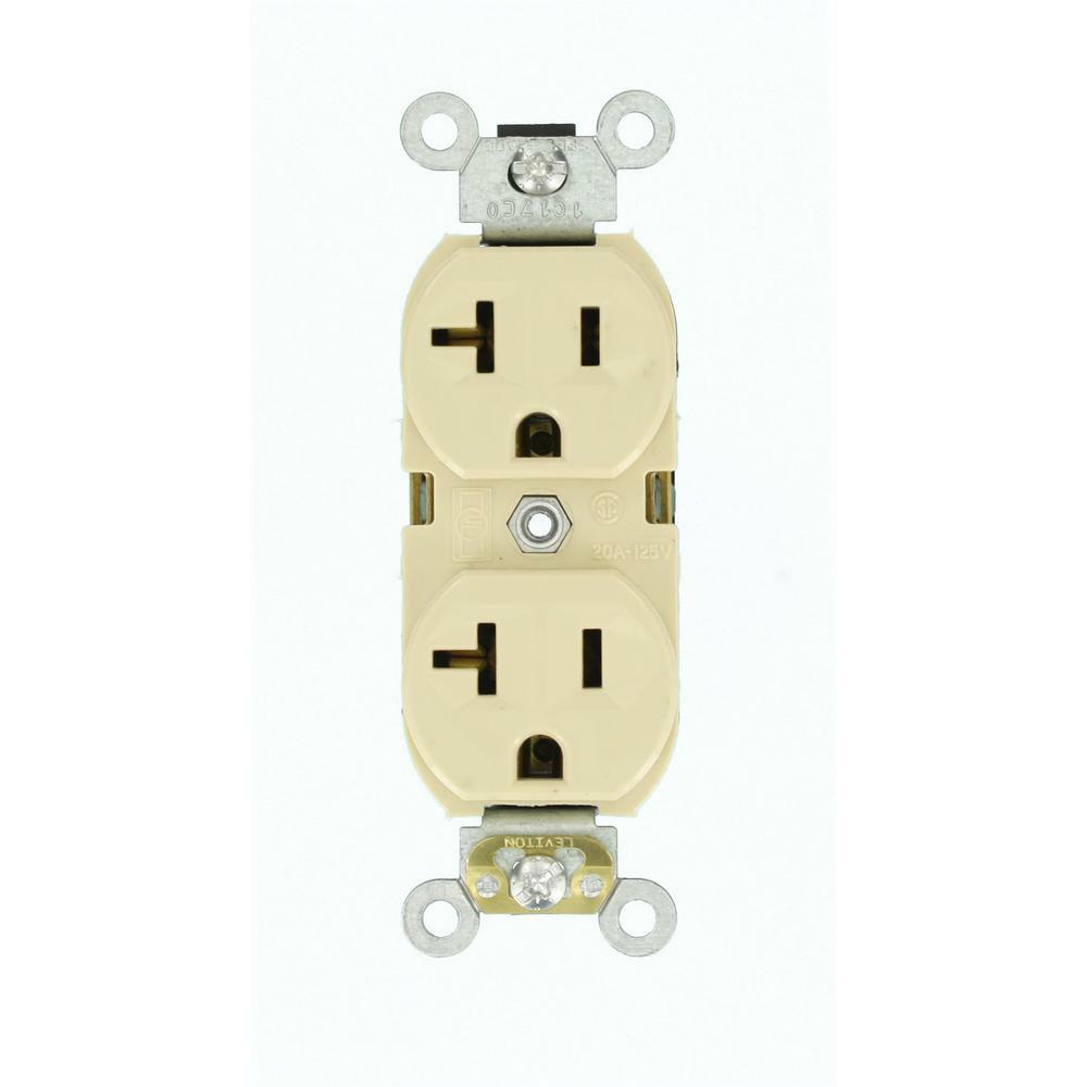 20 Amp 125-Volt Narrow Body Duplex Outlet Straight Blade Commercial Grade Self G