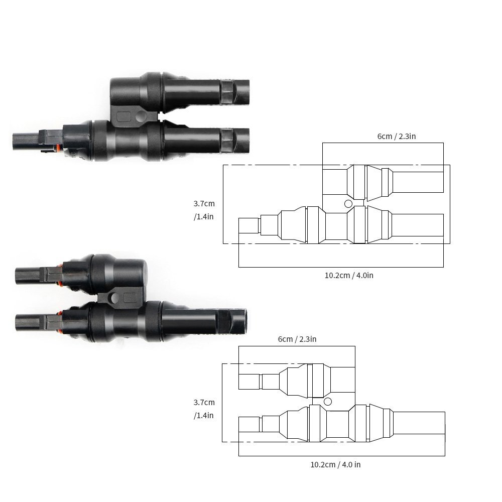 ALLPOWERS Branch Connectors Y Connector Connection Between Solar Panels
