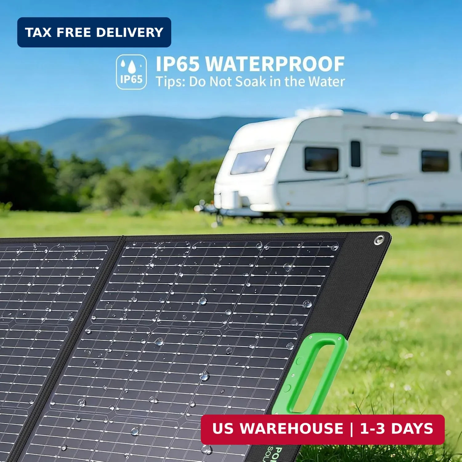 100W Portable Solar Panel for Power Station Generator, 20V Foldable Solar Cell S