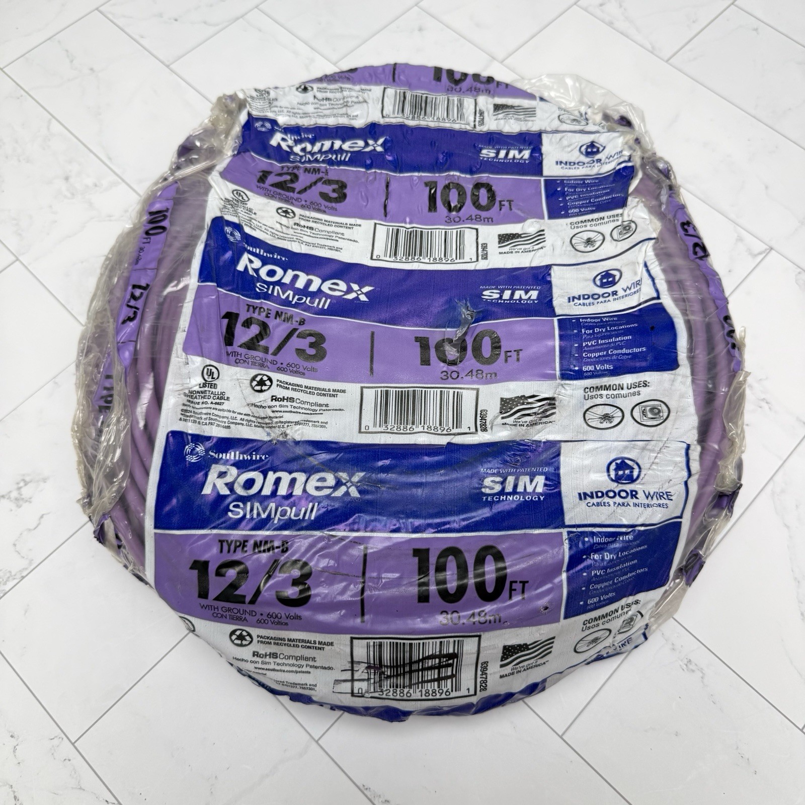 Southwire Romex SIMpull Residential Wire 12/3 100 Ft. 63947828