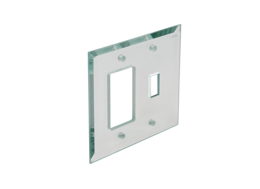 FHC MP14C Clear Decorator/Rocker & Toggle Glass Mirror Plate