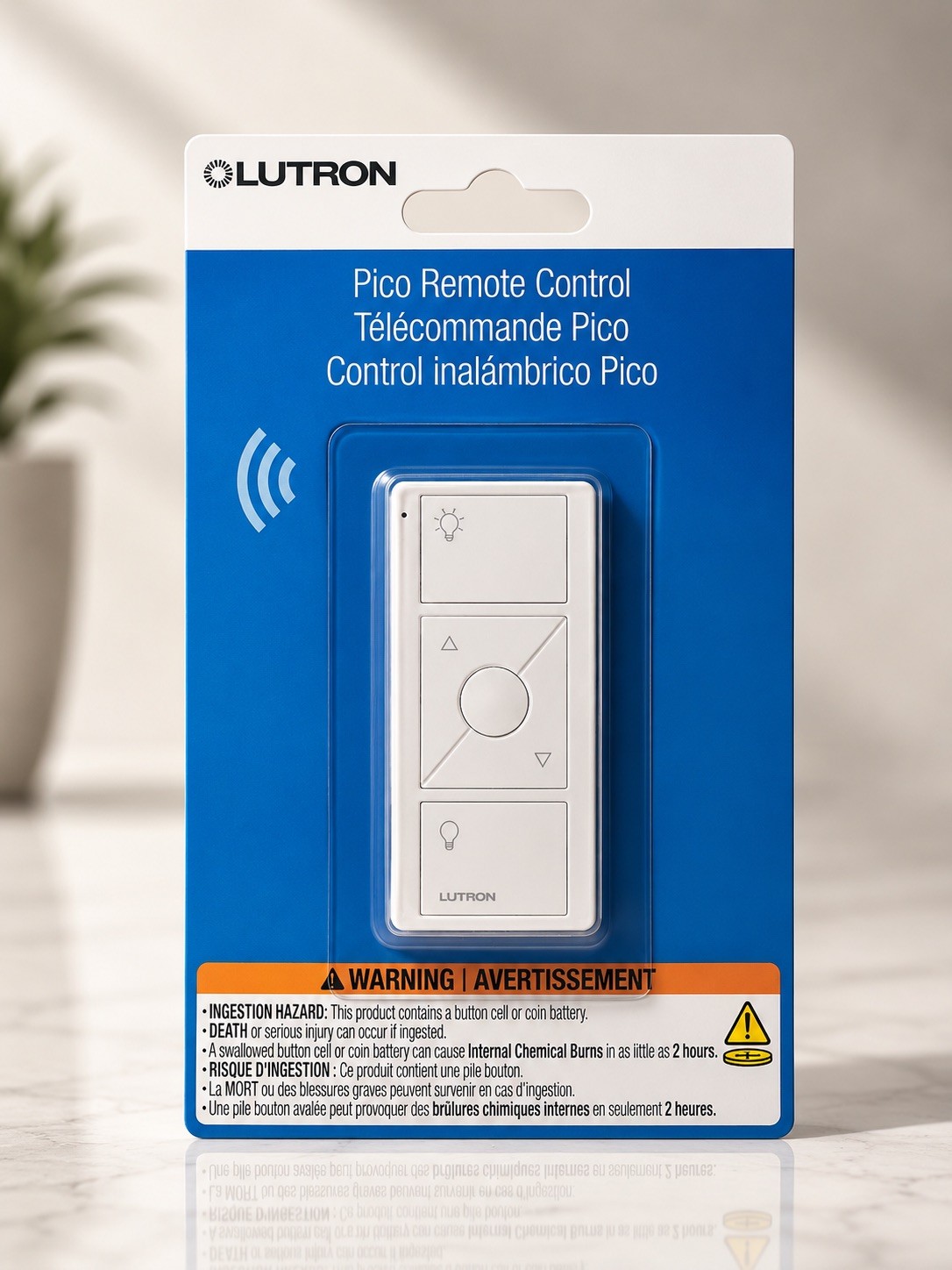 Lutron Pico Remote Control PJ2-3BRL-GWH-L01 White 3-Button