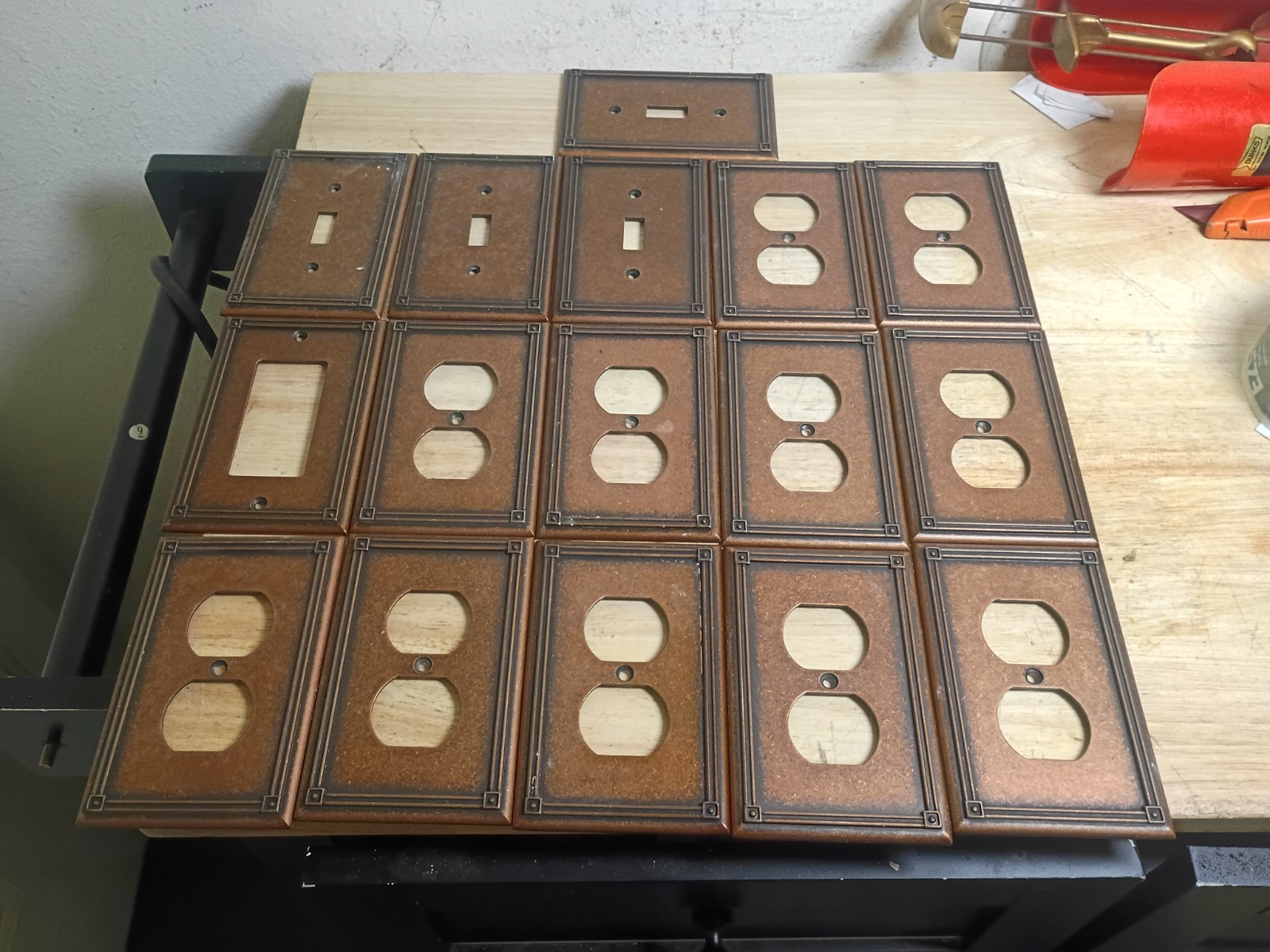 Traditional Copper Wall Outlet & Light Switch Plate Covers LHMC 2006 Lot of 16